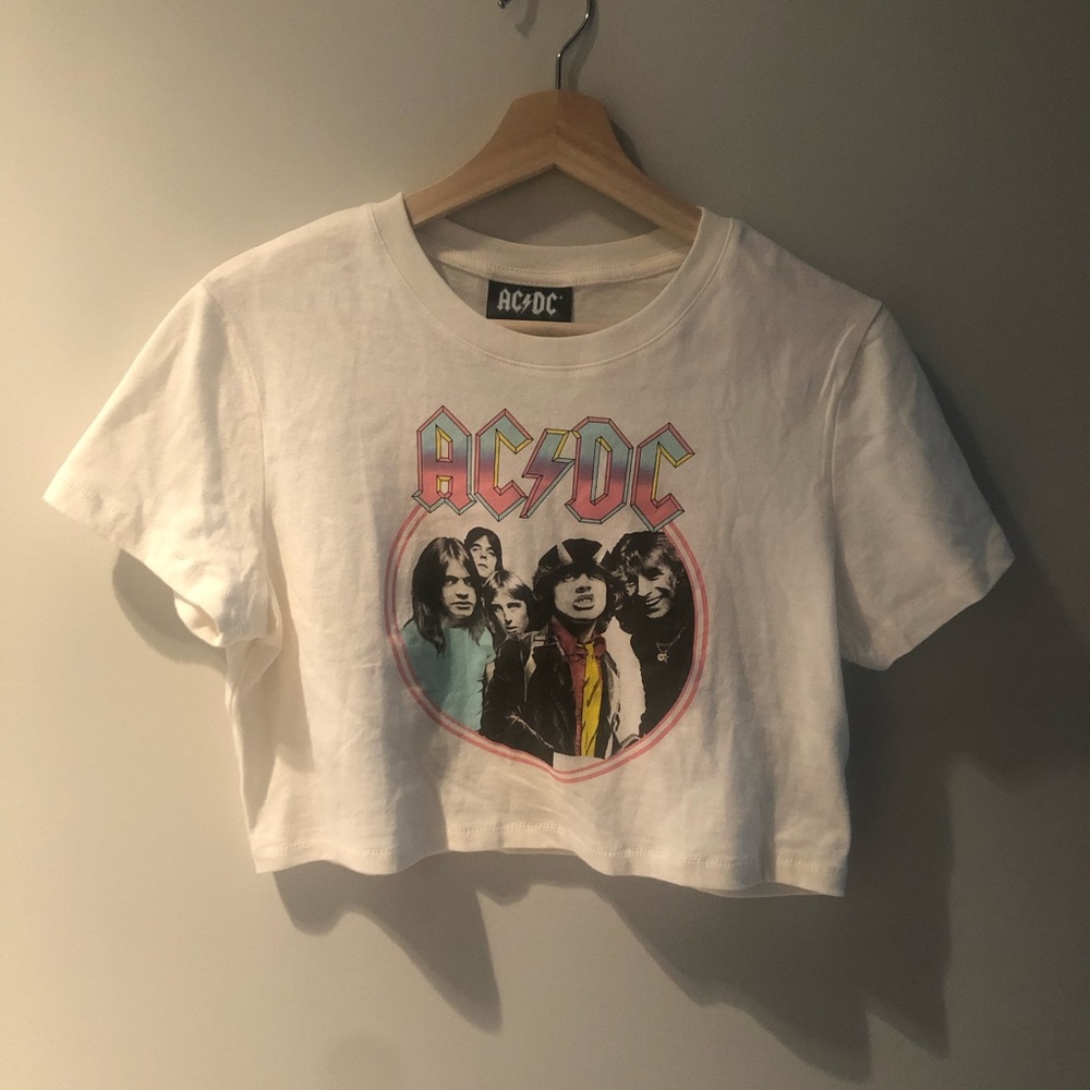 AC/DC crop top band tee baby tee t shirt